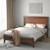 Full Size Platform Slat Bed Frame with High Headboard-Walnut - Color: Walnut - Size: Full Size D681-HU10440WN-F