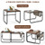 Set of 2 Nesting Coffee Tables with Side Pocket for Living Room Bedroom-Rustic Brown - Color: Rusti D681-JV10246CF