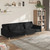 vidaXL 2-Seater Sofa Bed with Two Pillows Black Fabric A949-375801