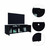 Black TV Stand Media Center with Two Cabinets N270-403731