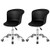 Set of 2 Office Desk Chair with Ergonomic Backrest and Soft Padded PU Leather Seat-Black - Color: B D681-HV10329DK-2