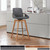 30" Luxurious Grey Faux and Walnut Wood Swivel Bar Stool N270-477039