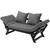 Charcoal/Black 3 In 1 Convertible Sofa Chaise Lounger Bed with  2 Large Pillows Q280-CHAAO98094