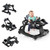 4-in-1 Foldable Activity Push Walker with Adjustable Height-Black - Color: Black D681-BC10021BK