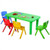 Kids Colorful Plastic Table and 4 Chairs Set - Color: Multicolor D681-TY327789+