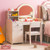 Kids Vanity Table and Chair Set with Shelves Drawer and Cabinet-Pink B593-HY10160