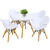 5 Piece Kids Modern Round Table Chair Set - Color: White D681-HW61365-4W