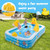 Inflatable Swimming Pool Duck Themed Kiddie Pool with Sprinkler for Age Over 3-Blue B593-NP10336US