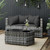 vidaXL 3 Piece Patio Lounge Set with Cushions Gray Poly Rattan A949-319775