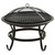 vidaXL 2-in-1 Fire Pit and BBQ with Poker 22"x22"x19.3" Steel A949-313350