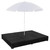 vidaXL Patio Lounge Bed with Umbrella Poly Rattan Black A949-42950