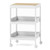 3/4 Tier Utility Rolling Cart with Detachable Tray Top and Locking Wheels-3-Tier - Color: White - S