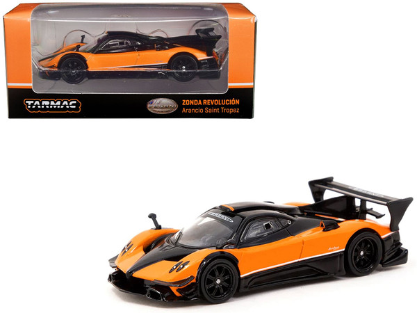 Pagani Zonda Revolucion Arancio Saint Tropez Orange and Black "Global64" Series 1/64 Diecast Model  F977-T64G-TL016-OR