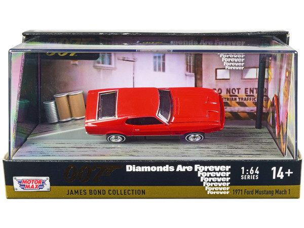 1971 Ford Mustang Mach 1 Red James Bond 007 "Diamonds are Forever" (1971) Movie with Display 1/64 D F977-79824