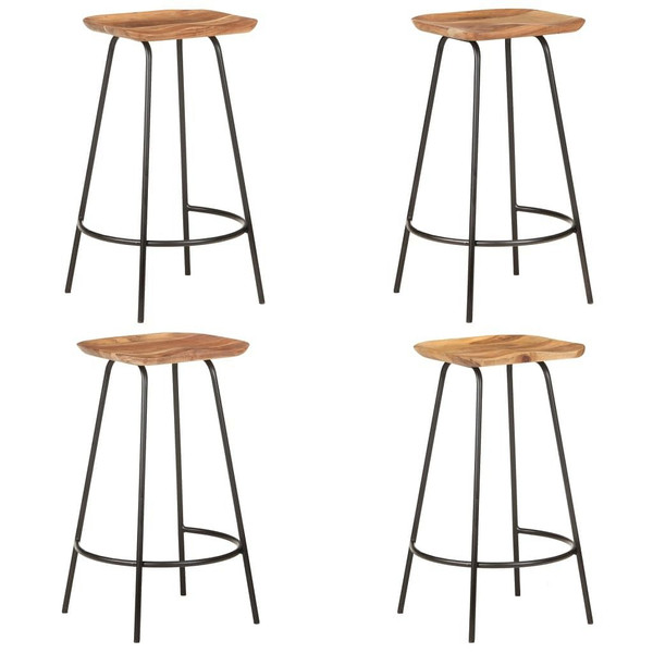 vidaXL Bar Stools 4 pcs Solid Acacia Wood A949-320652