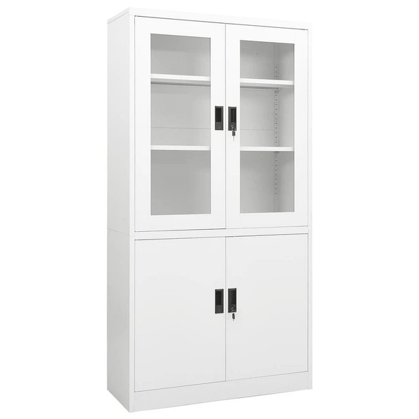 vidaXL Office Cabinet White 35.4"x15.7"x70.9" Steel A949-335946