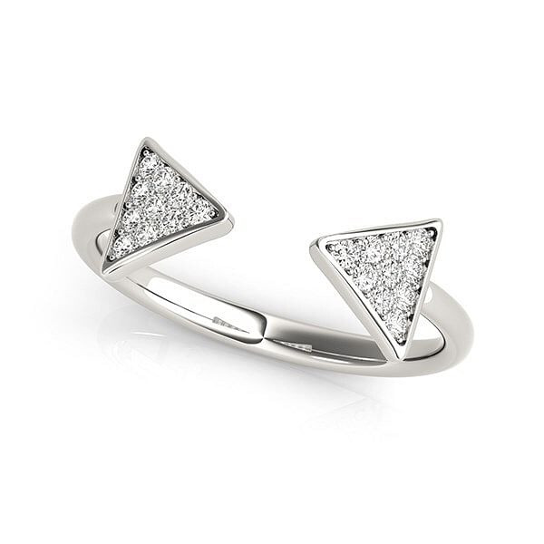 Size: 7.5 - 14k White Gold Diamond Arrowhead Open Ring (1/5 cttw) P150-90743-7.5