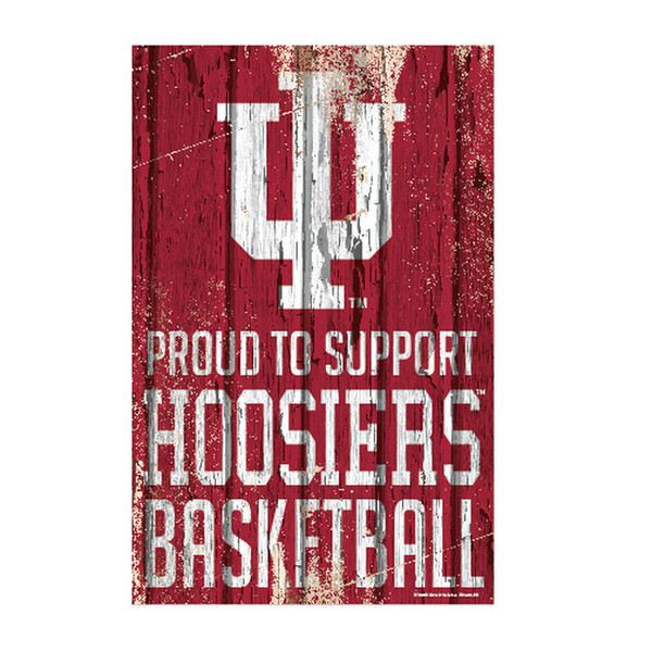 Indiana Hoosiers Sign 11x17 Wood Proud to Support Design - Special Order Z157-3208587708