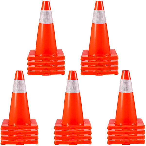 VEVOR 20Pack 18" Traffic Cones, Safety Road Parking Cones PVC Base, Orange Traffic Cone with Reflec E415-18INQHDBJMLZ20PCSV0
