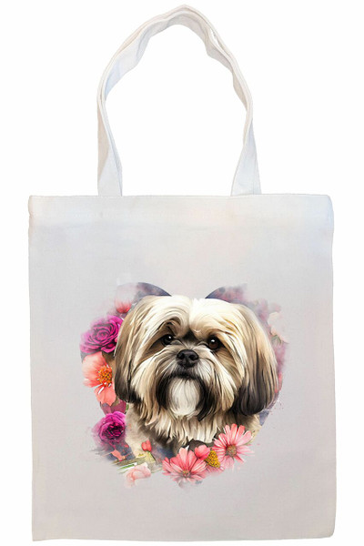 Lhasa Apso Canvas Tote Bag Style4 S528-Tote-LHA-ST4