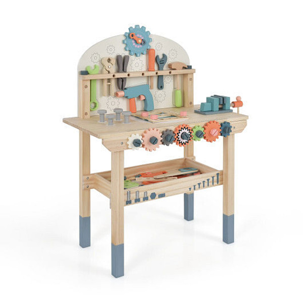 Kids Play Tool Workbench with Realistic Accessories - Color: Multicolor D681-TM10036