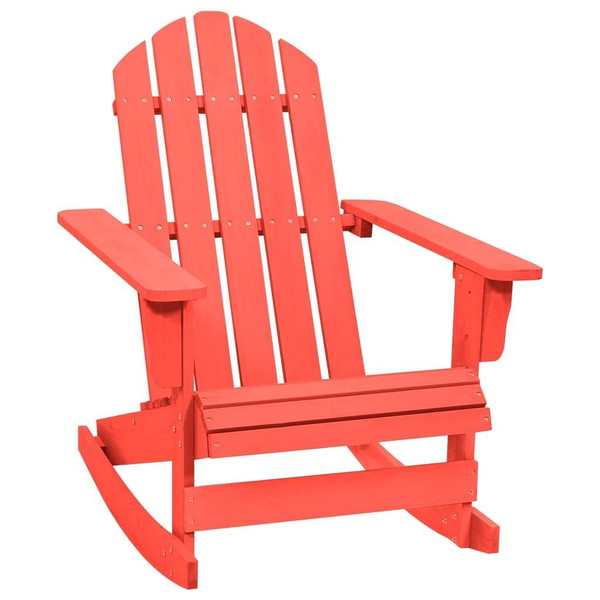 vidaXL Patio Rocking Adirondack Chair Solid Fir Wood Red A949-315883