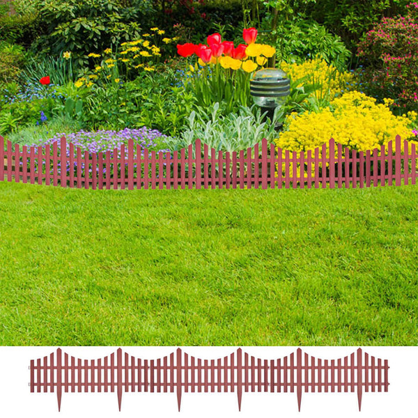 vidaXL 17 pcs Lawn Dividers 32.8 ft Brown A949-41228