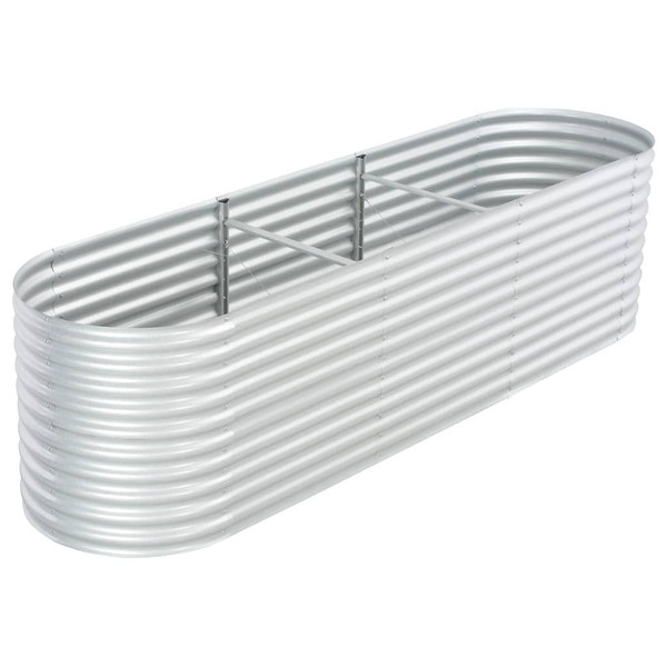 vidaXL Garden Raised Bed 126"x31.5"x31.9" Galvanized Steel Silver A949-45512