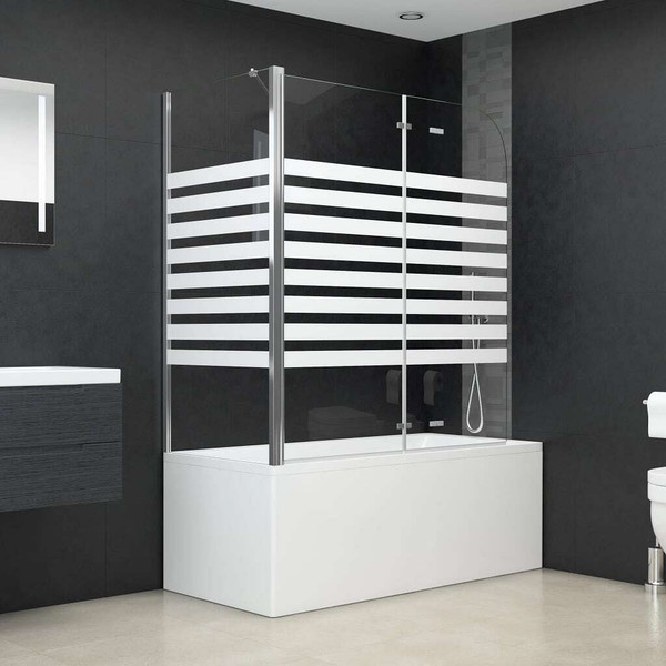 vidaXL Bath Enclosure 47.2"x26.8"x51.2" Tempered Glass Stripe A949-146226