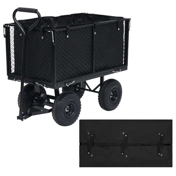 vidaXL Garden Cart Liner Black 31.9"x16.1"x15.7" Fabric A949-92587