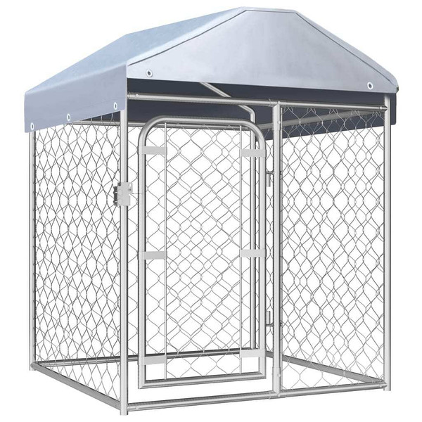 vidaXL Outdoor Dog Kennel with Roof 39.4"x39.4"x49.2"