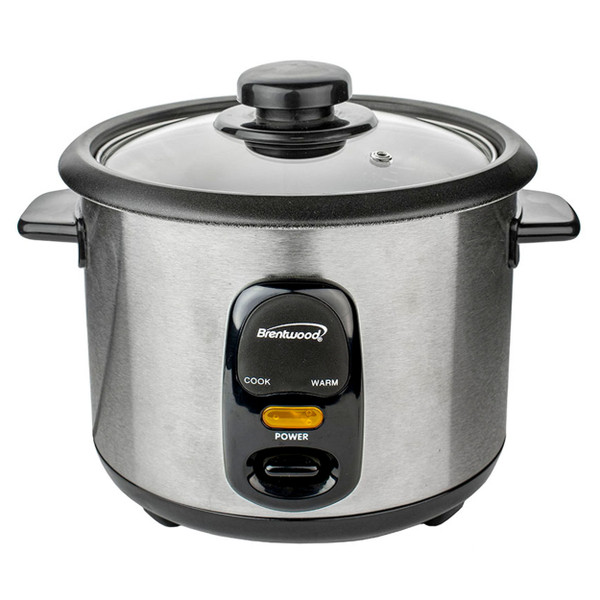 Brentwood 8 Cup Rice Cooker / Non-Stick with Steamer in Silver