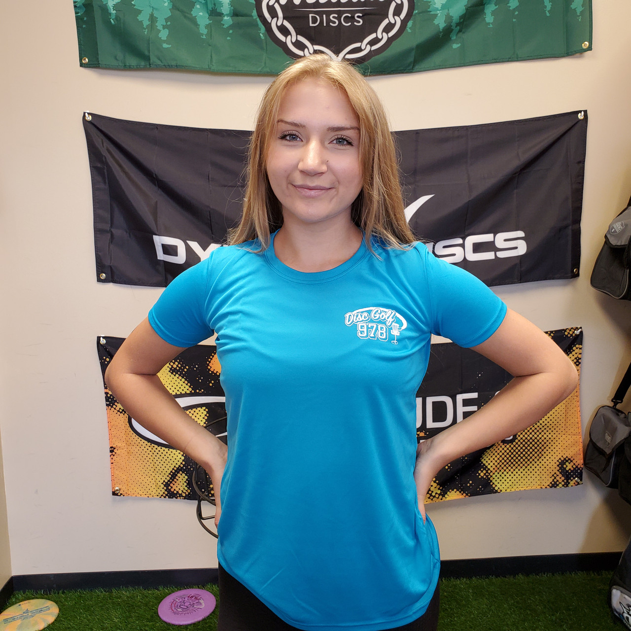 Disc Golf 978 Women's Blue Dri-Fit Short Sleeve Tee