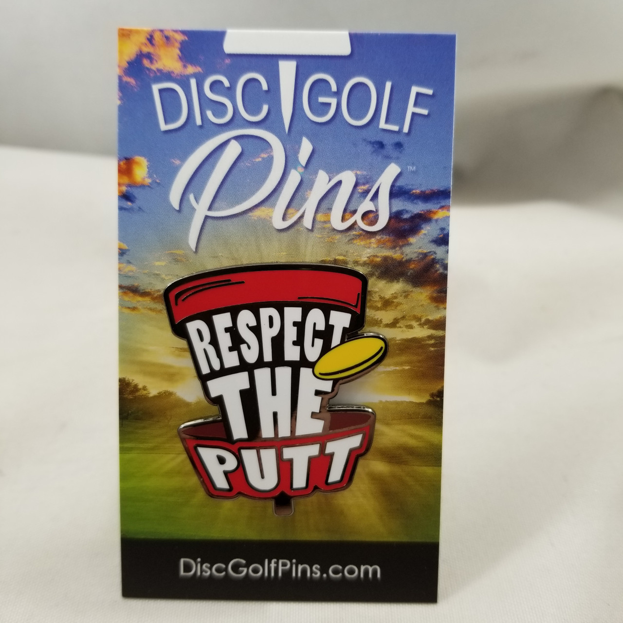 Disc Golf Pins Respect the Putt Red