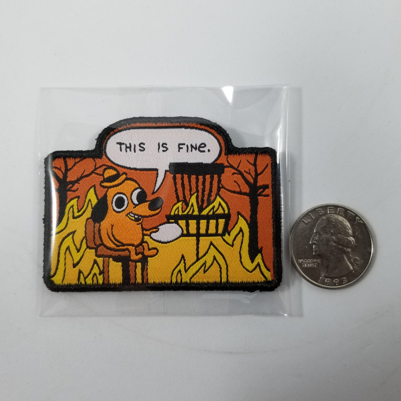Disc Golf Patch "This is Fine" Velcro backed