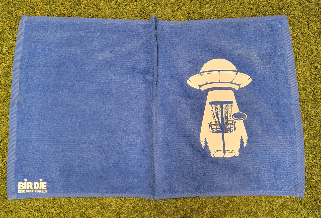 Carbella Designs Towel UFO White on Blue