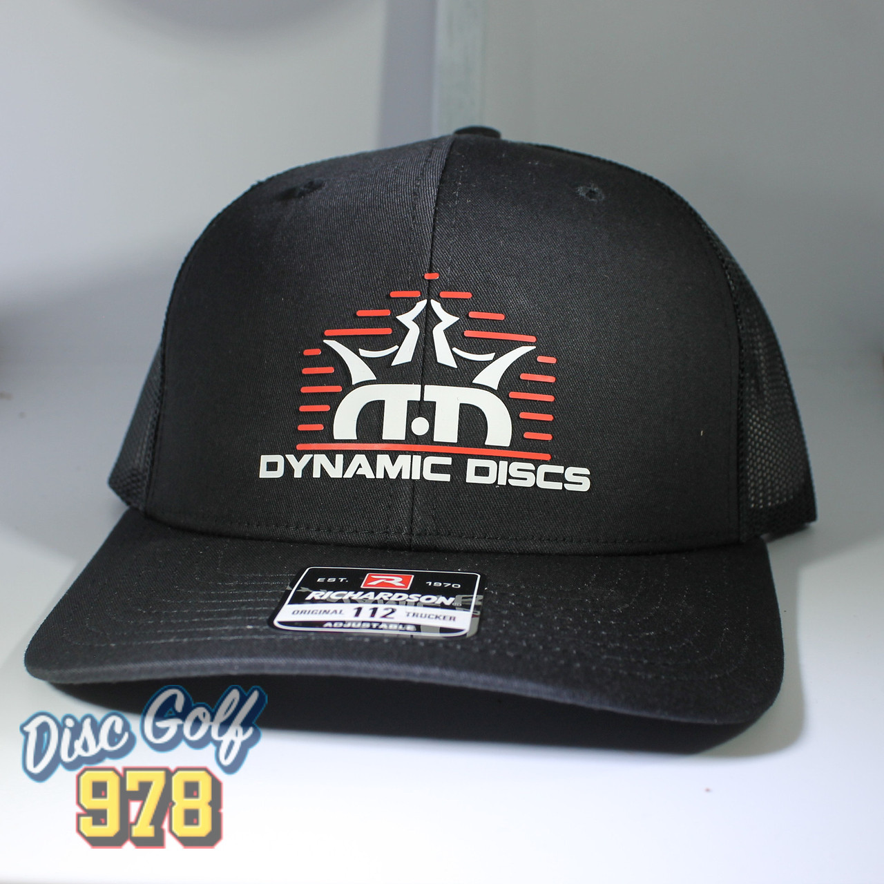 Dynamic Discs Homefront Snapback Hat Solid Black Red-White