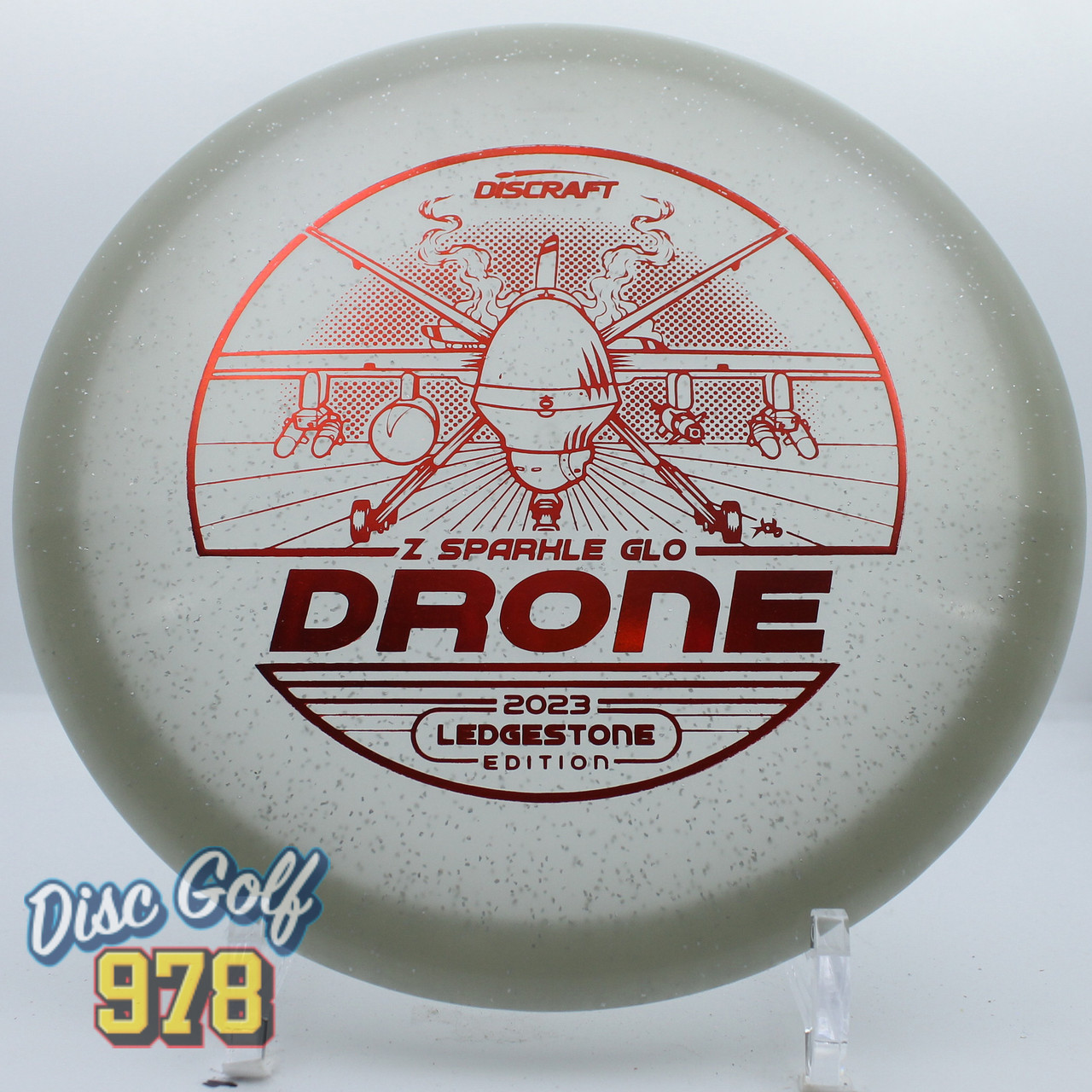 Discraft Drone Ledgestone Z Sparkle Glo Clearish-Red 179.4g