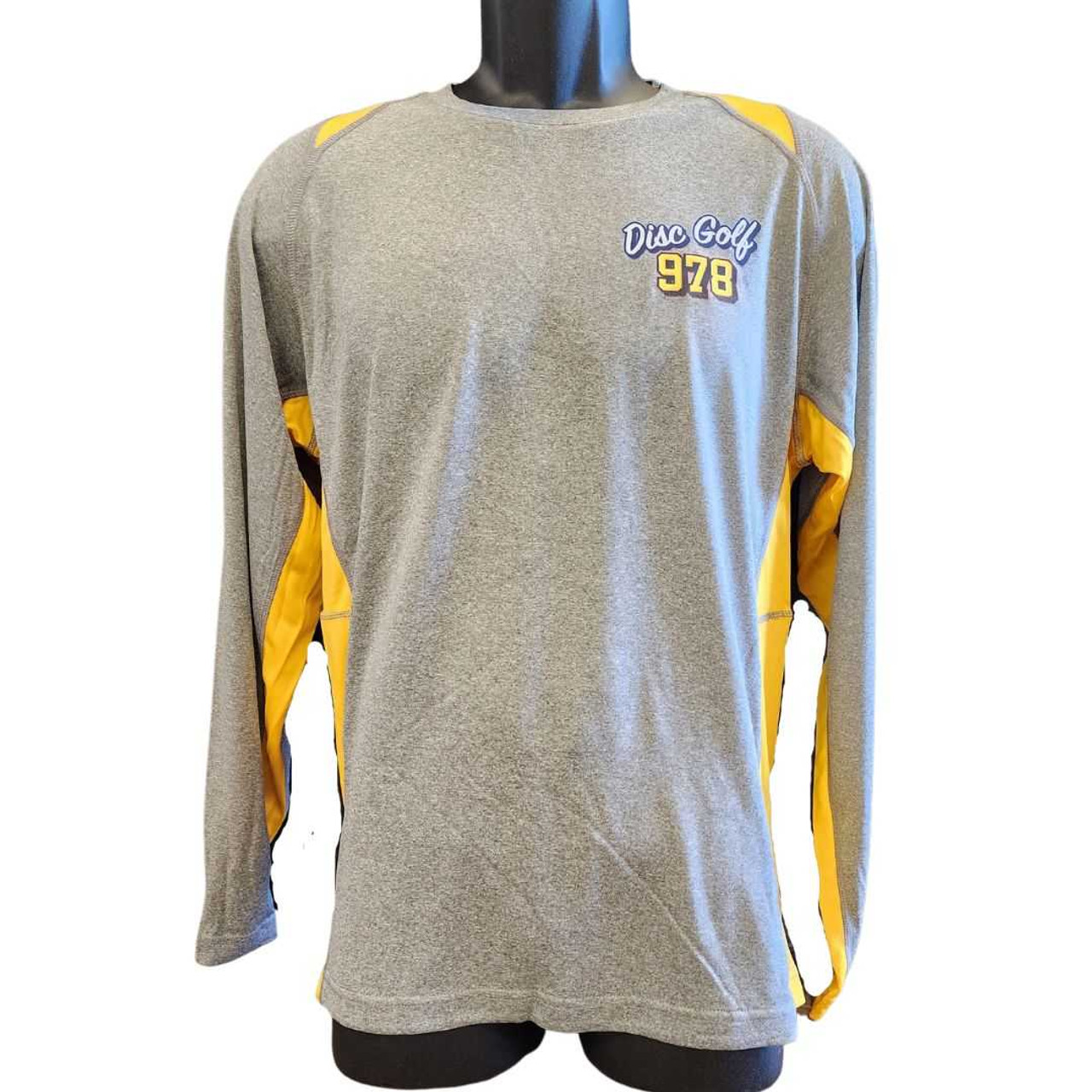 Disc Golf 978 Long Sleeve Heather Colorblock Contender Tee Heather/Gold