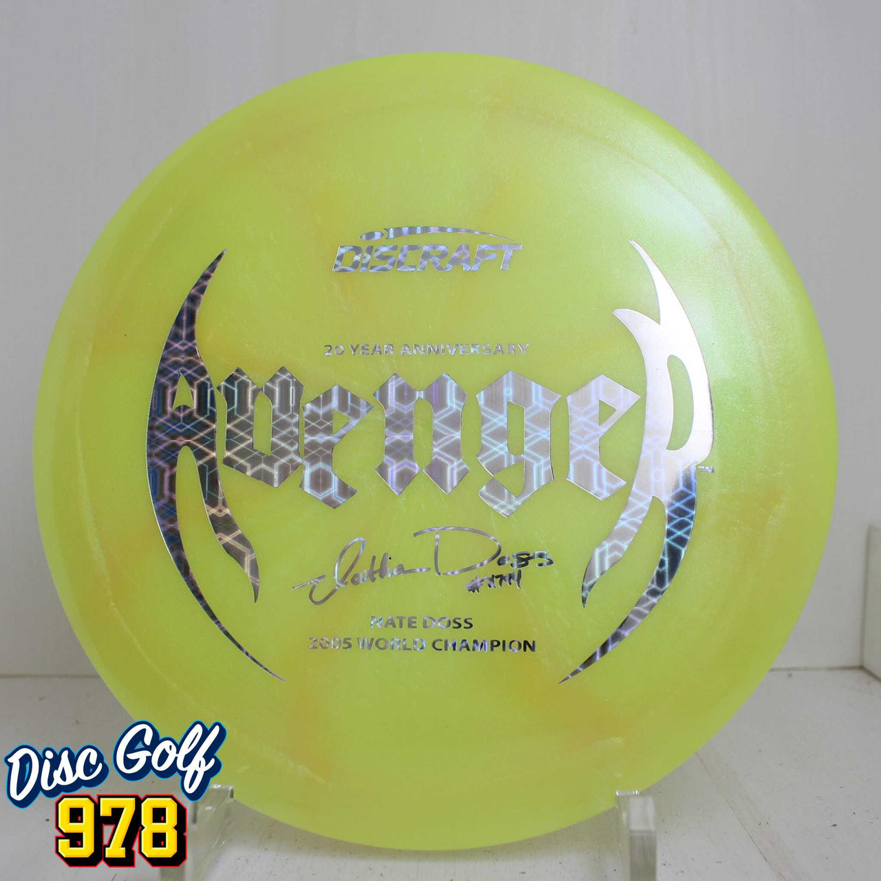 Discraft Avenger Z Colorshift Swirl Nate Doss 20 Year Anniversary 175.6g Neon Yellow