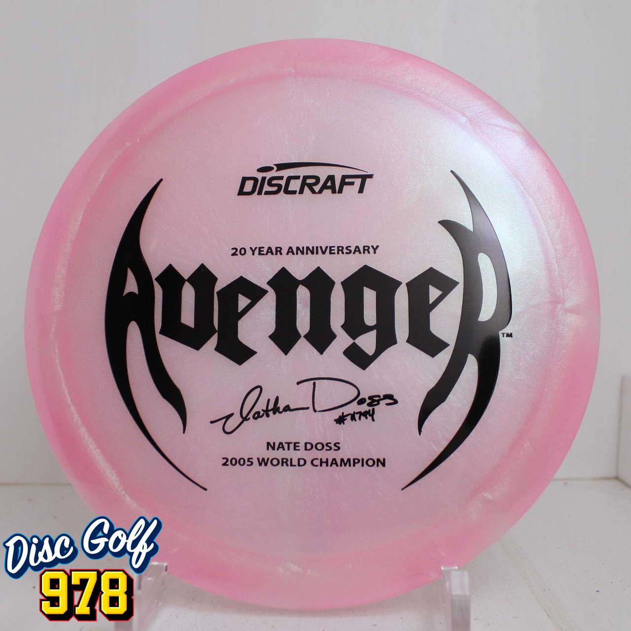 Discraft Avenger Z Colorshift Swirl Nate Doss 20 Year Anniversary 175.6g Pink