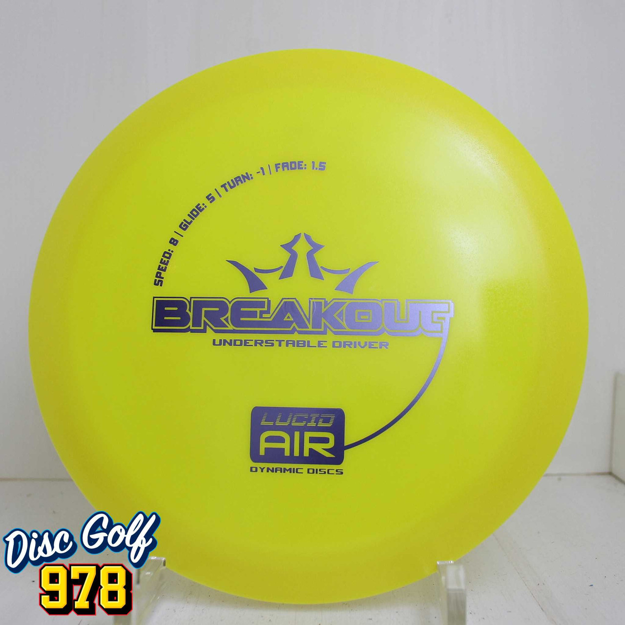 Dynamic Discs Breakout Lucid Air 149.2g Yellow B