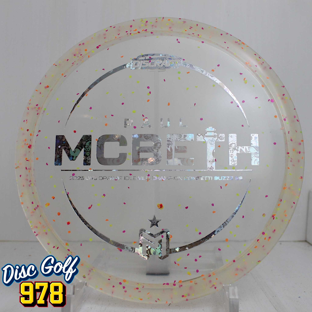Discraft Buzzz SS Z Confetti Paul McBeth Victory Edition 174.2g Clear with Silver Foil A