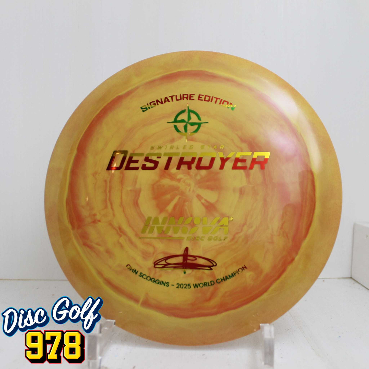 Innova Destroyer Swirl Star Ohn Scoggins 2025 World Champion 169.4g Golden Red Innova Destroyer Swirl Star Ohn Scoggins 2025 World Champion 169.4g Golden Red