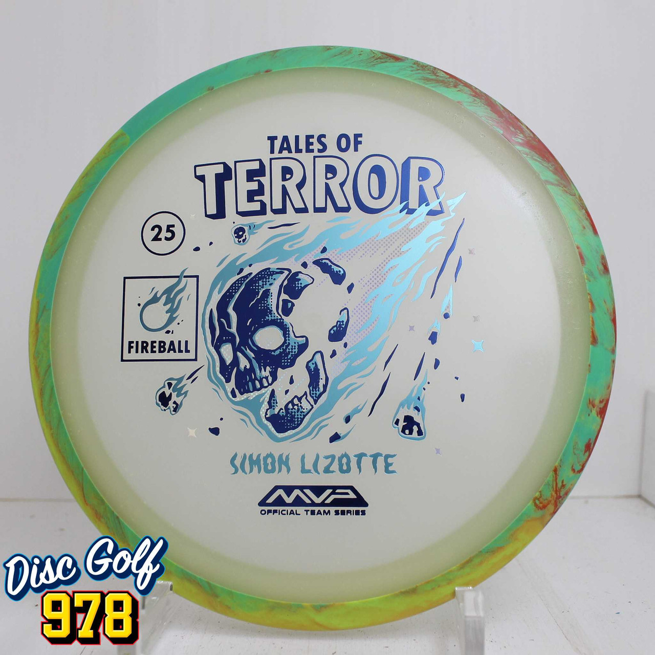Axiom Fireball Particle Eclipse 2025 Simon Lizotte Halloween SE 176.2g Teal/Yellow/Red Swirls