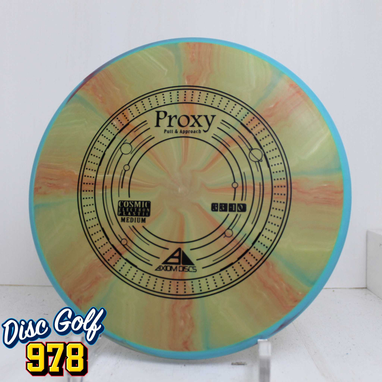 Axiom Proxy Cosmic Electron Medium 173.3g Teal Blue-Creamy Yellow/Reddish Swirls