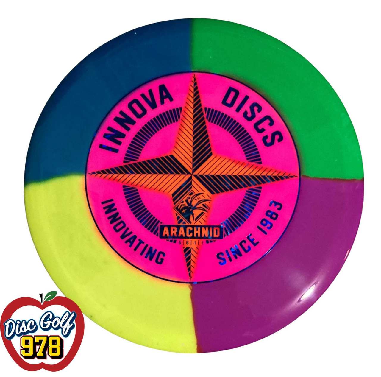 Innova Arachnid Star - First Run - CM Dyes 179.5g Green/Purple/Yellow/Blue