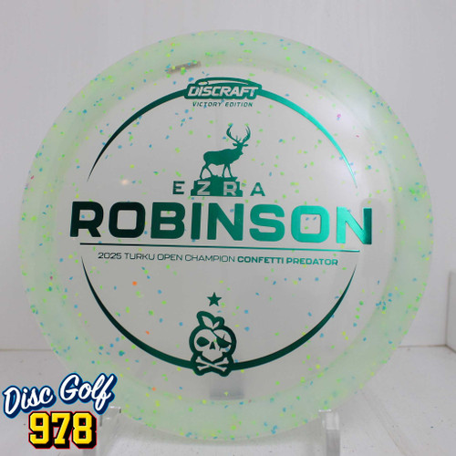 Discraft Predator Z Confetti Ezra Robinson 2025 Turku Open Victory Edition 173.9g Grellow/Blue E