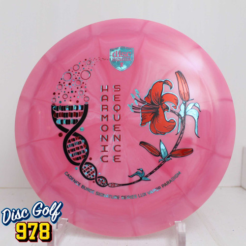 Discmania Paradigm Lux Vapor - Harmonic Sequence - Cadence Burge (Triple Stamp) 177.3g Red B Discmania Paradigm Lux Vapor - Harmonic Sequence - Cadence Burge (Triple Stamp) 177.3g Red B