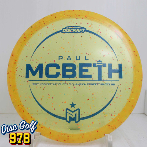 Discraft Buzzz SS Z Confetti Paul McBeth Victory Edition 174.2g Orange/Yellow with Dark Blue Foil